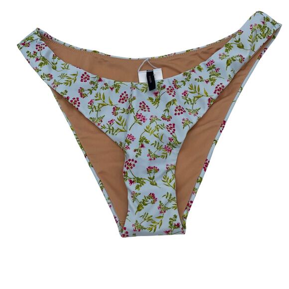 New NWT J. Crew Floral Curved Waist Cheeky Bikini Swim Bathing Suit Bottom Large - Picture 3 of 8